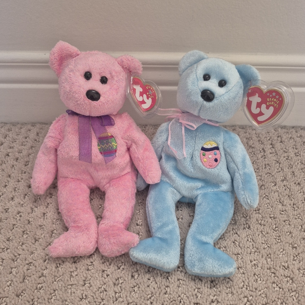 Beanie Babies TY Eggs And Eggs II Easter Bears Collectible Retired